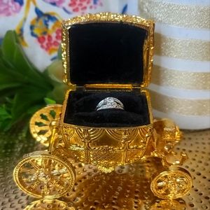 White Gold and Diamond Engagement Ring, Size 6.